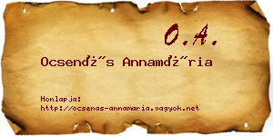 Ocsenás Annamária névjegykártya