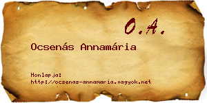 Ocsenás Annamária névjegykártya
